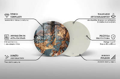 Base para velas de cemitério redondas Estrutura de rocha dourada
