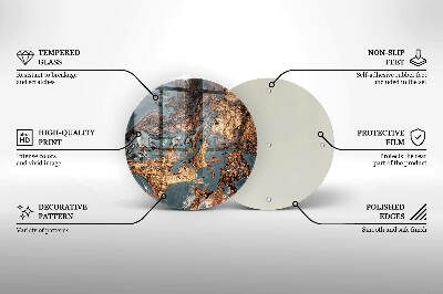 Base para velas de cemitério redondas Estrutura de rocha dourada