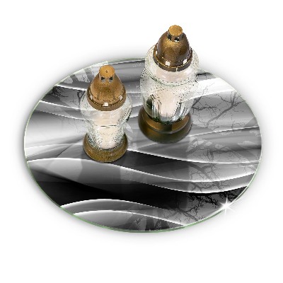 Base para velas de cemitério redondas Linhas suaves de abstração