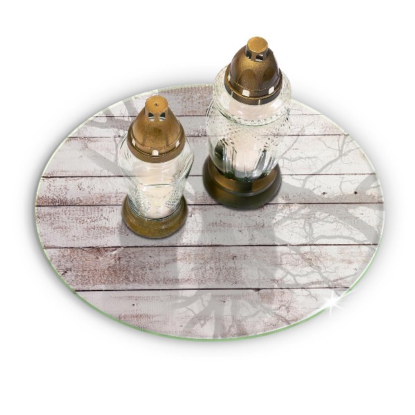 Base para velas de cemitério redondas Tábuas de madeira velhas