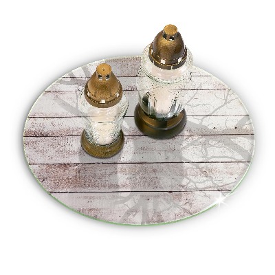 Base para velas de cemitério redondas Tábuas de madeira velhas