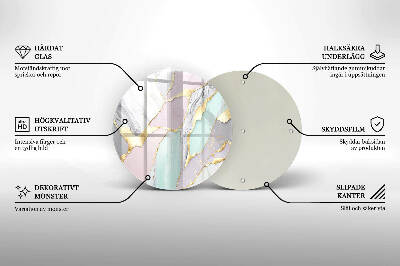 Base para velas de cemitério redondas Mármore pastel