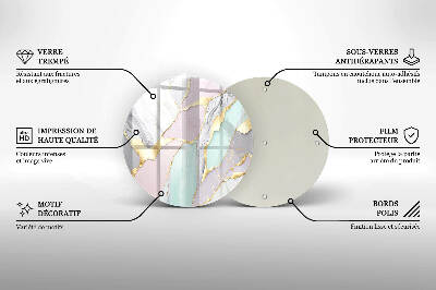 Base para velas de cemitério redondas Mármore pastel