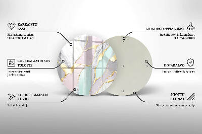 Base para velas de cemitério redondas Mármore pastel