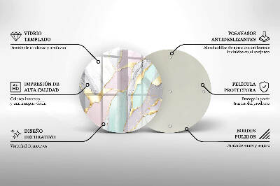 Base para velas de cemitério redondas Mármore pastel