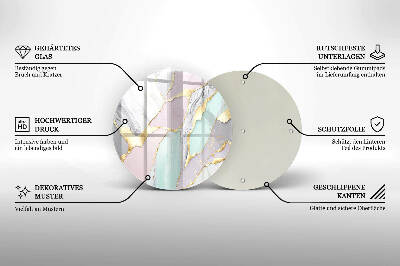 Base para velas de cemitério redondas Mármore pastel