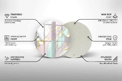 Base para velas de cemitério redondas Mármore pastel