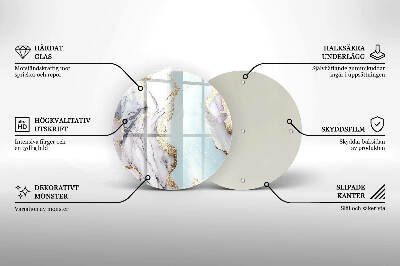 Base para velas de cemitério redondas Mármore pastel