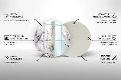 Base para velas de cemitério redondas Mármore pastel