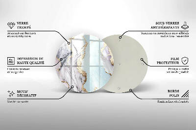 Base para velas de cemitério redondas Mármore pastel