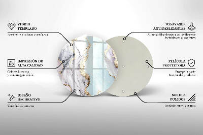 Base para velas de cemitério redondas Mármore pastel