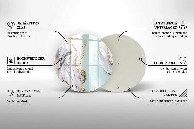 Base para velas de cemitério redondas Mármore pastel