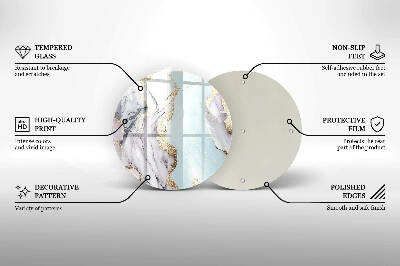 Base para velas de cemitério redondas Mármore pastel