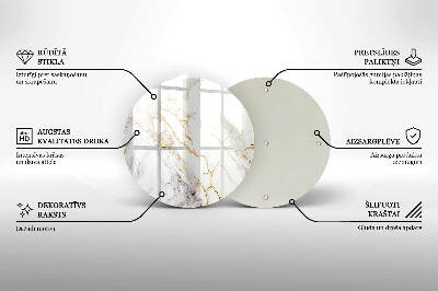 Base para velas de cemitério redondas Mármore claro com dourado