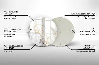 Base para velas de cemitério redondas Mármore claro com dourado