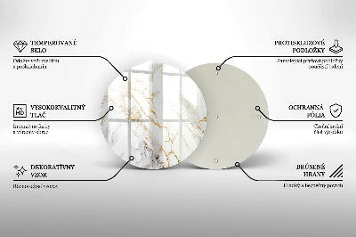 Base para velas de cemitério redondas Mármore claro com dourado