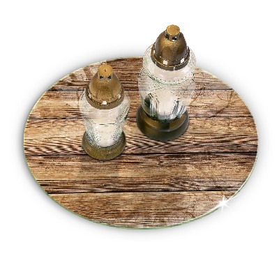 Base para velas de cemitério redondas Placas de textura de madeira