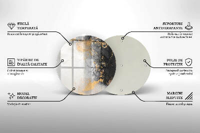 Base para velas de cemitério redondas Abstração com ouro
