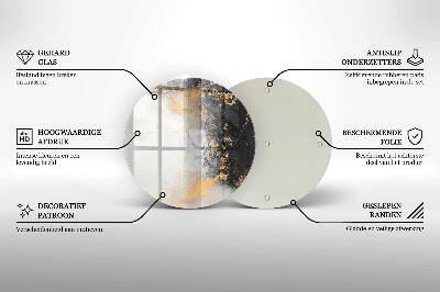 Base para velas de cemitério redondas Abstração com ouro