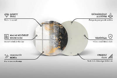 Base para velas de cemitério redondas Abstração com ouro
