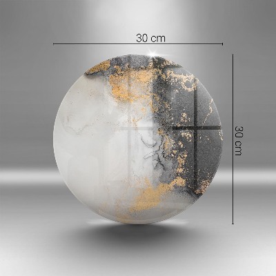 Base para velas de cemitério redondas Abstração com ouro