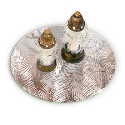 Base para velas de cemitério redondas Vegetação de folhagem boho