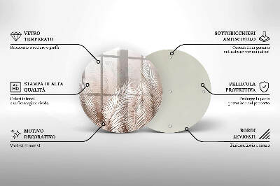 Base para velas de cemitério redondas Vegetação de folhagem boho
