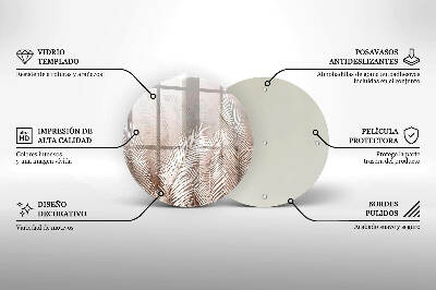 Base para velas de cemitério redondas Vegetação de folhagem boho