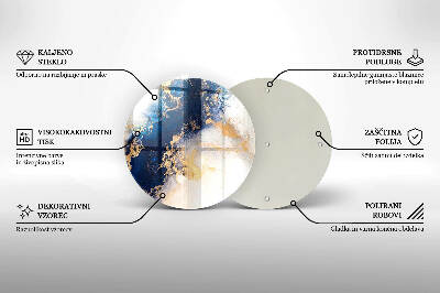 Base para velas de cemitério redondas Abstração com azul