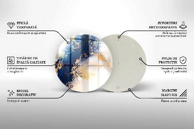 Base para velas de cemitério redondas Abstração com azul