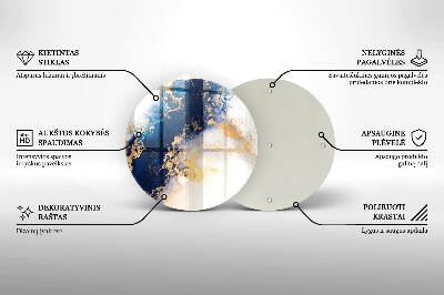 Base para velas de cemitério redondas Abstração com azul