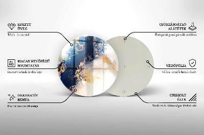 Base para velas de cemitério redondas Abstração com azul