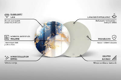 Base para velas de cemitério redondas Abstração com azul