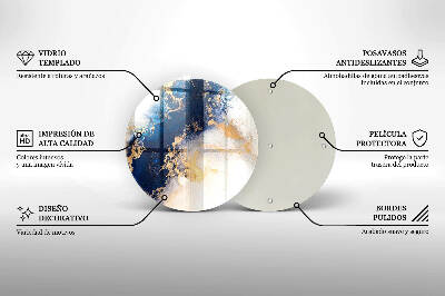 Base para velas de cemitério redondas Abstração com azul