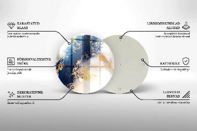 Base para velas de cemitério redondas Abstração com azul