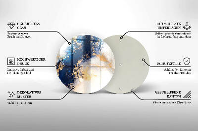 Base para velas de cemitério redondas Abstração com azul