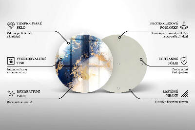Base para velas de cemitério redondas Abstração com azul
