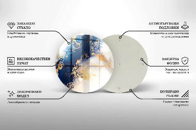 Base para velas de cemitério redondas Abstração com azul
