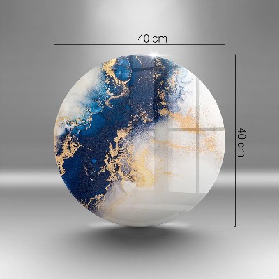 Base para velas de cemitério redondas Abstração com azul