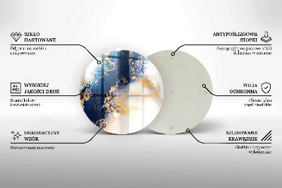 Base para velas de cemitério redondas Abstração com azul