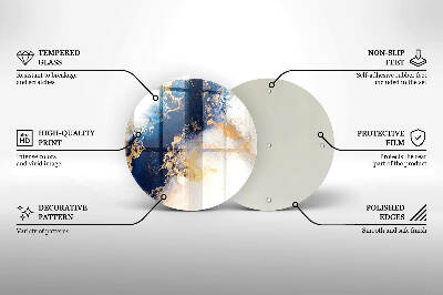 Base para velas de cemitério redondas Abstração com azul