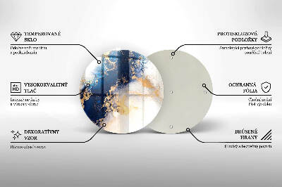 Base para velas de cemitério redondas Abstração com azul