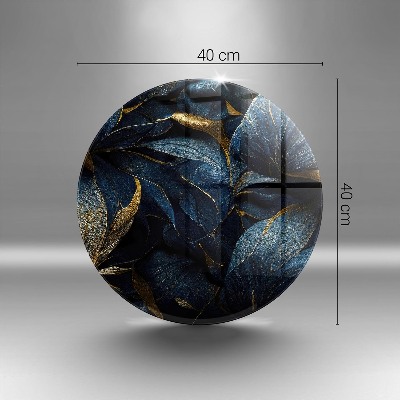 Base para velas de cemitério redondas Folhas decorativas com ouro