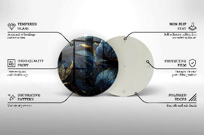 Base para velas de cemitério redondas Folhas decorativas com ouro