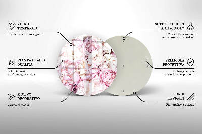 Base para velas de cemitério redondas Buquê de peônias
