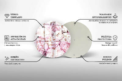 Base para velas de cemitério redondas Buquê de peônias
