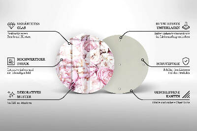 Base para velas de cemitério redondas Buquê de peônias