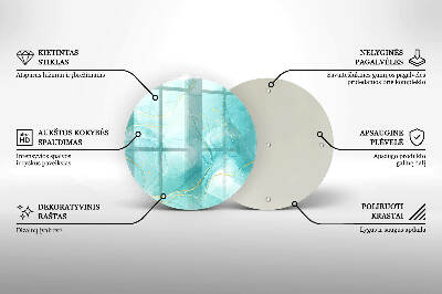 Base para velas de cemitério redondas Abstração azul e dourada