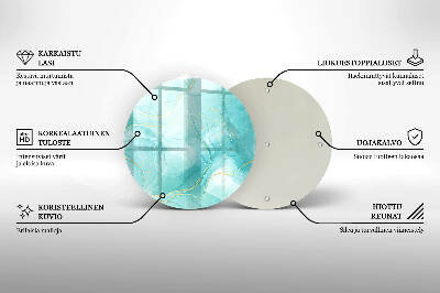 Base para velas de cemitério redondas Abstração azul e dourada