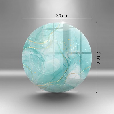 Base para velas de cemitério redondas Abstração azul e dourada